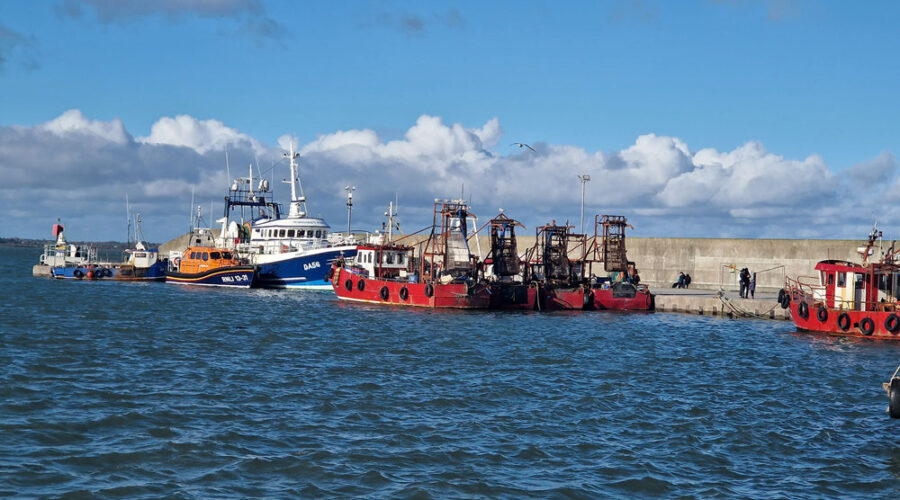 Fishing trawlers on the water at Harbour, Clogherhead, Co Louth
