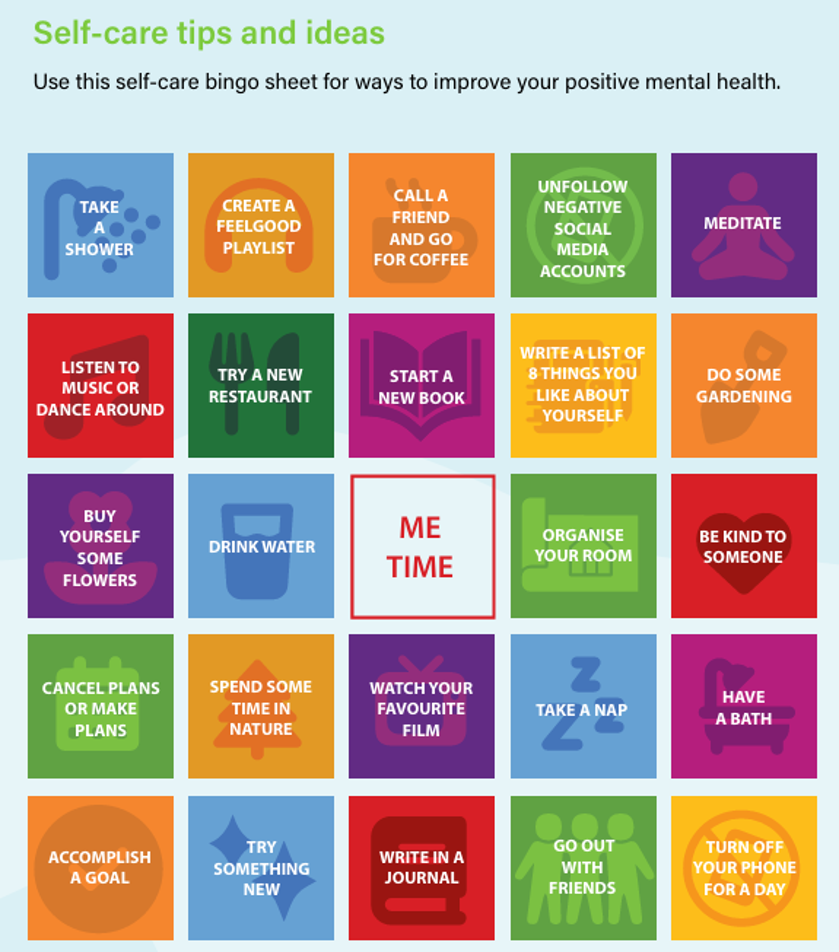 Self-care tips and tricks poster